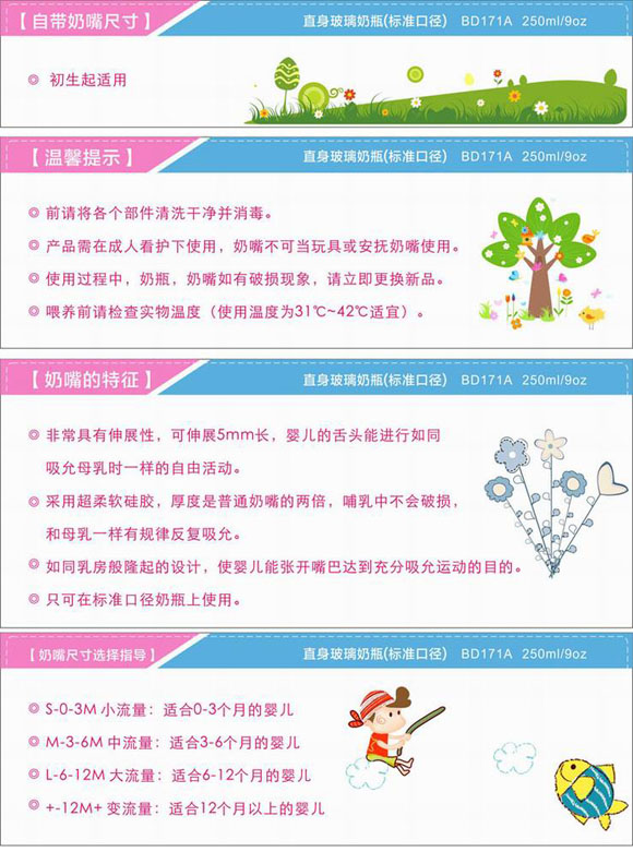 寶德直身玻璃奶瓶250ml黃