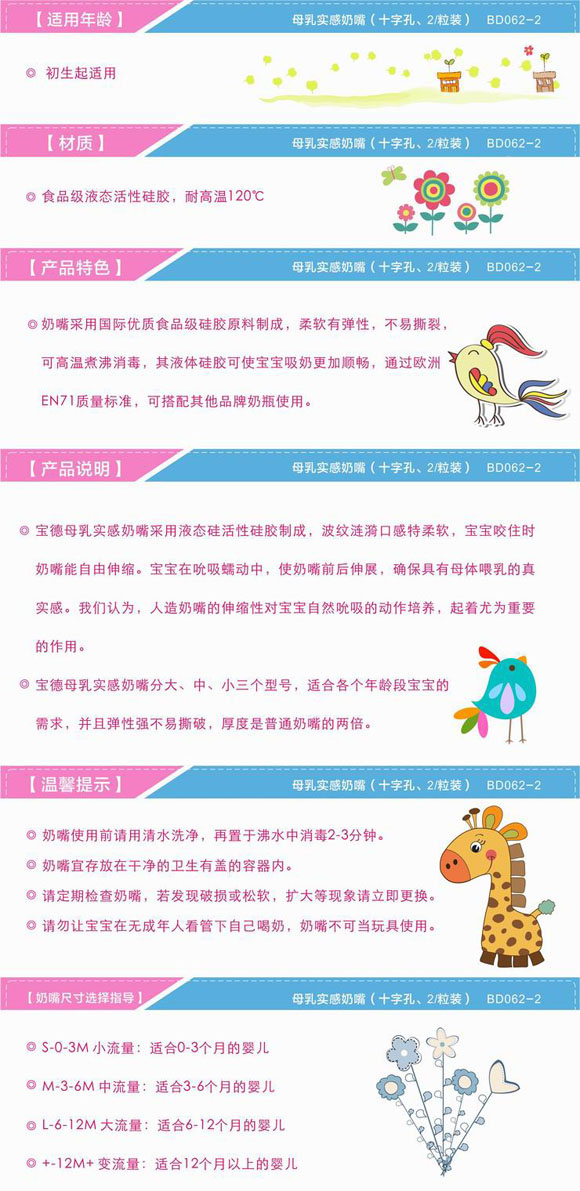 寶德母乳實感奶嘴2粒裝