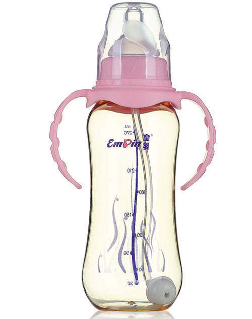 皇嬰PPSU標(biāo)口圓弧自動(dòng)奶瓶270ml粉色