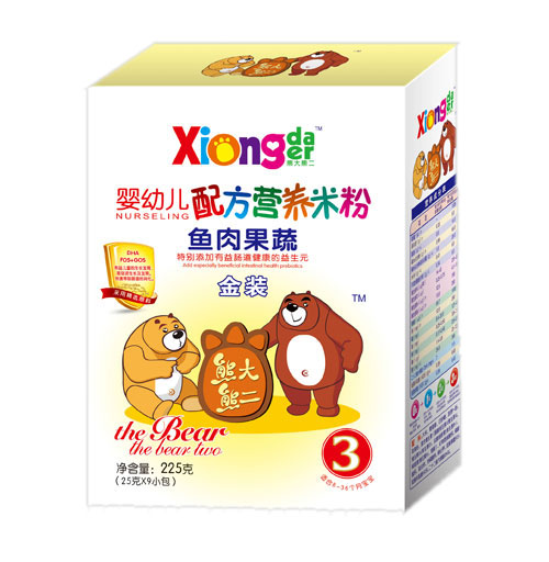 熊大熊二魚肉果蔬yingye營養(yǎng)米粉