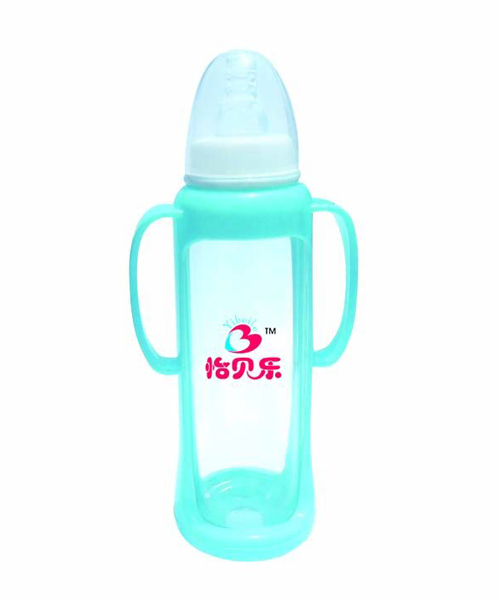 怡貝樂標口帶手柄玻璃奶瓶