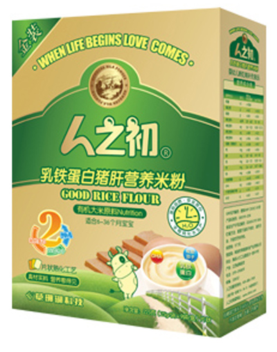 人之初嬰兒乳鐵蛋白豬肝米粉2段盒裝