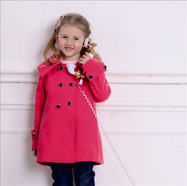 吉象貝兒女童時(shí)尚呢大衣