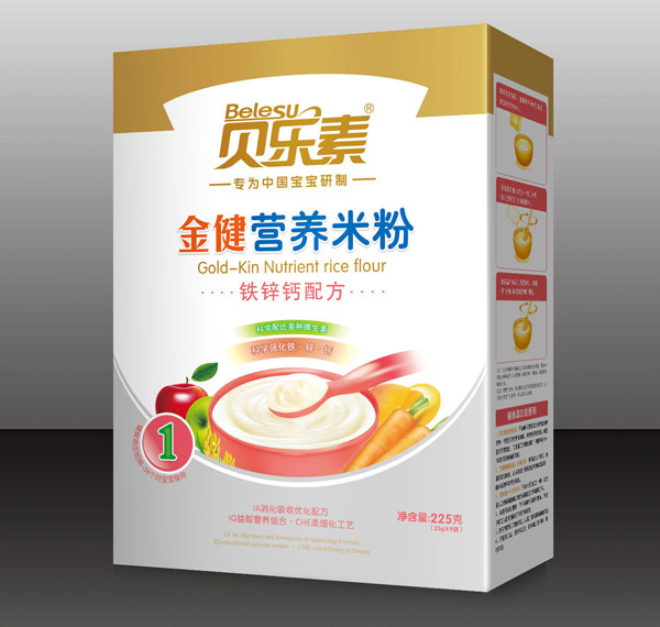 貝樂素鐵鋅鈣金健米粉1段