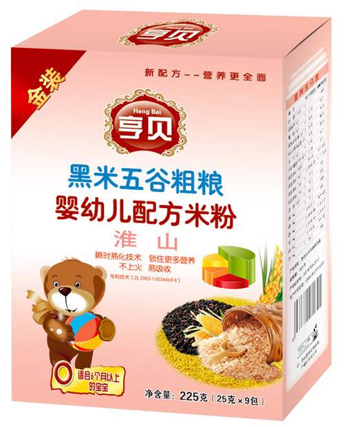 亨貝黑米五谷粗糧yingye配方米粉淮山