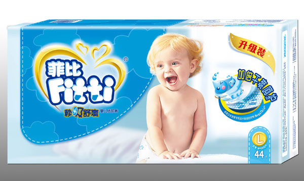 菲比秒吸舒爽yinge紙尿褲升級(jí)裝L44片