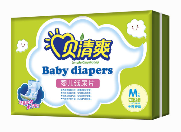貝清爽干爽舒適yinge紙尿褲M32片
