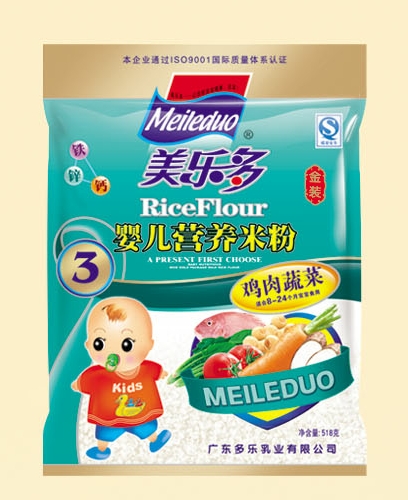 美多樂袋裝雞肉蔬菜yinge營養(yǎng)米粉3段