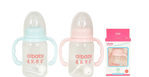 愛兒得樂120ml標(biāo)口PP帶柄自動(dòng)奶瓶