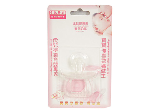 愛(ài)兒得樂(lè)扁形全硅膠安撫奶嘴