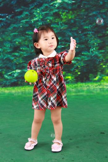 迪酷啦女童花色連衣裙