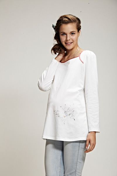 添茜白色純棉yunf服