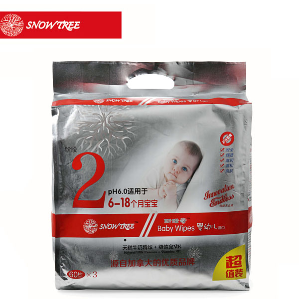 snowtree斯諾奇yingye濕巾2段60×3
