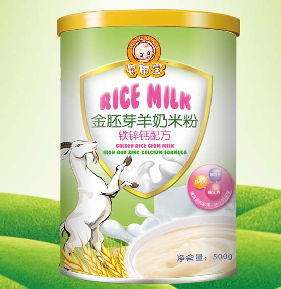 嬰因?qū)氳F鋅鈣金胚芽羊奶米粉