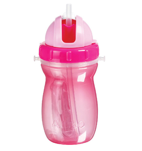愛樂(lè)寶背帶水壺250ml粉色
