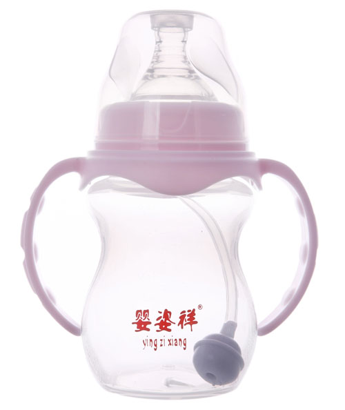 嬰姿祥寬口雙耳自動(dòng)弧形奶瓶(磨砂)180ML
