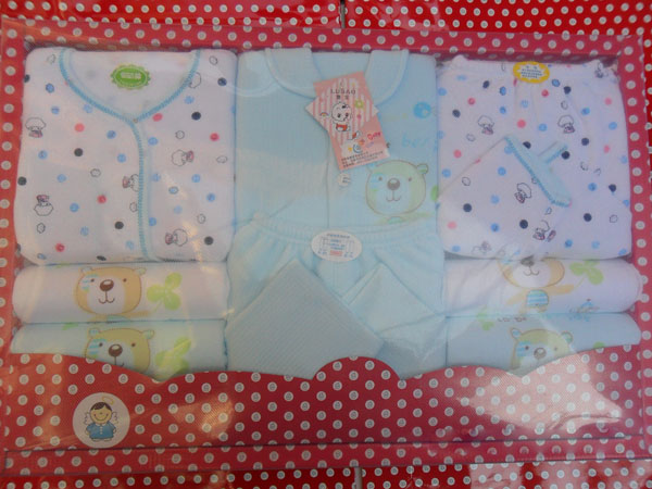 魯寶藍(lán)色波點嬰兒內(nèi)衣套裝