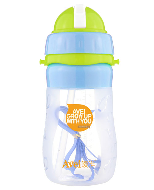 噯唯吸管式硅膠水壺藍(lán)色