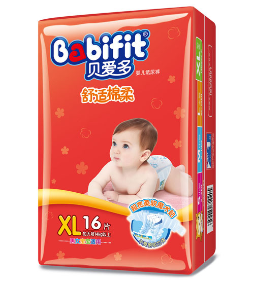 貝愛(ài)多舒適棉柔紙尿褲XL碼16片中包裝