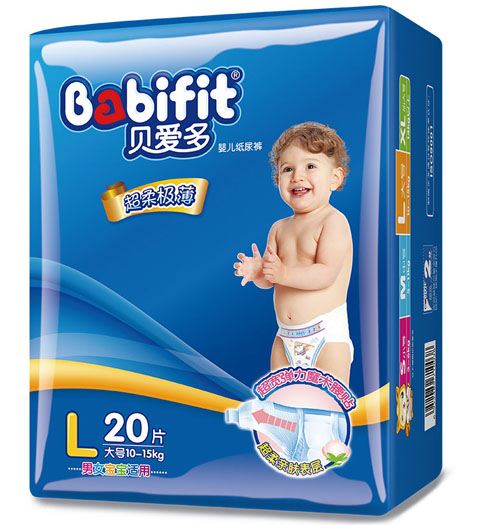 貝愛(ài)多超柔極薄紙尿褲L碼20片中包裝