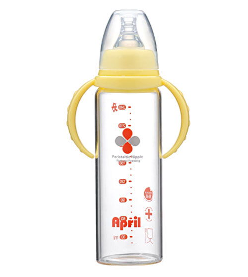 愛(ài)普麗鉑金標(biāo)口玻璃奶瓶240ml黃色