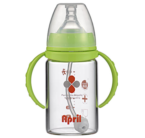 愛(ài)普麗鉑金寬口玻璃奶瓶180ml綠色