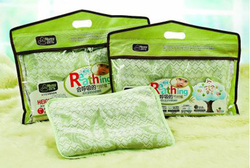 諾親小屋竹纖維成長型綠葉嬰幼健康枕M碼