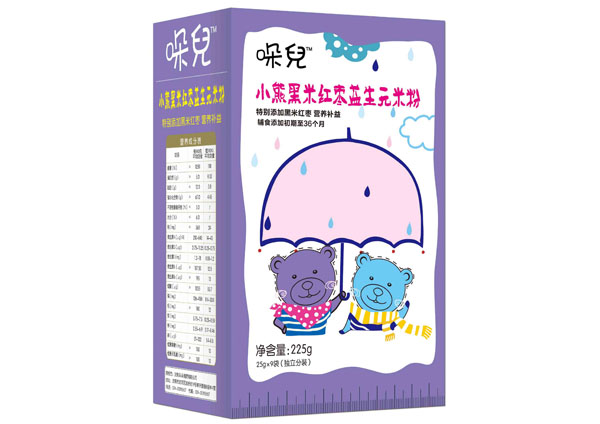哚兒yingye小熊黑米紅棗益生元米粉