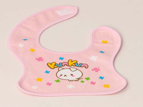 KUNKUN棉布裁印yinge口水巾粉紅色