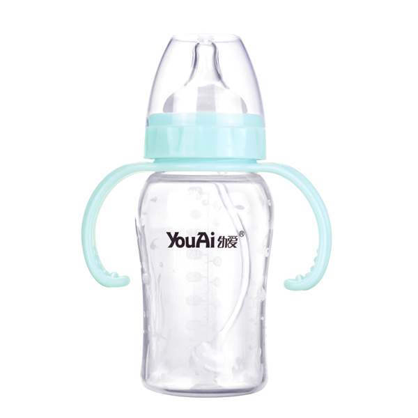 幼愛帶柄自動吸寬口硅膠奶瓶240ml