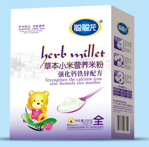 聰聰龍強化鈣鐵鋅配方草本小米米粉全段盒裝