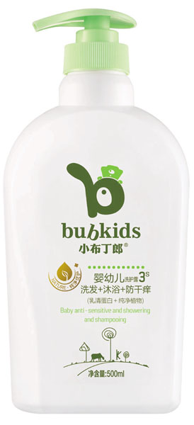 小布丁郎yingye洗發(fā)+沐浴+防干癢洗發(fā)露500ml