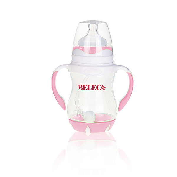 貝樂(lè)嘉粉色標(biāo)口yinge弧形奶瓶