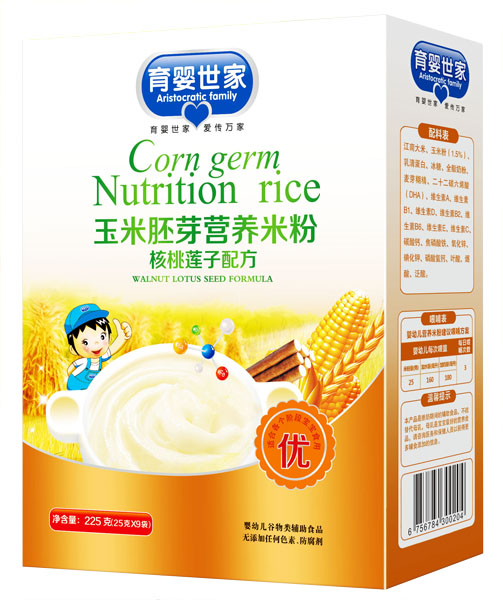 育嬰世家核桃蓮子配方玉米胚芽營(yíng)養(yǎng)米粉盒裝