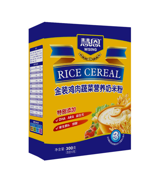 慧恩300克金裝雞肉蔬菜營(yíng)養(yǎng)奶米粉