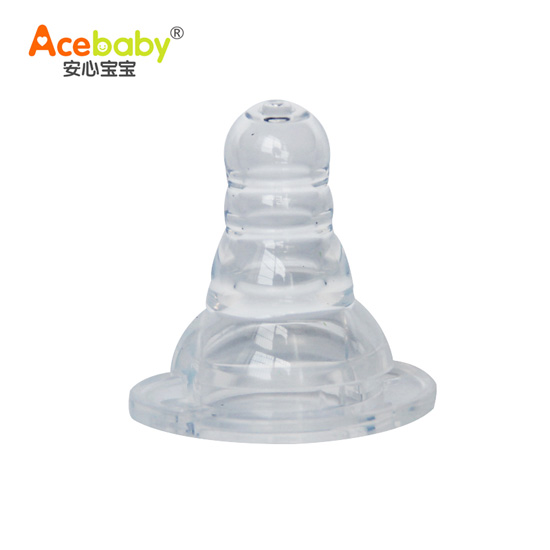 安心寶寶標(biāo)口液體硅膠奶嘴圓孔L正面