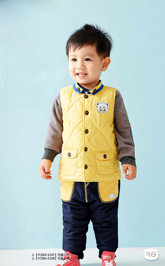 澳恬喜氣羊羊男童馬甲長(zhǎng)褲