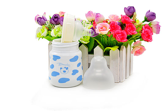 貝斯比幻彩瓷異形寬口自動奶瓶藍色120ML