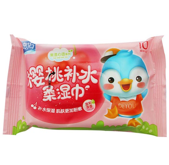 德佑一次性yinge櫻桃補水濕巾10片