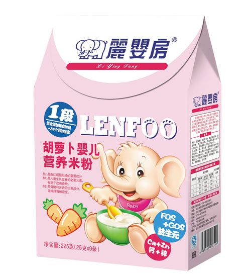 麗嬰房胡蘿卜yinge營養(yǎng)米粉1段盒裝