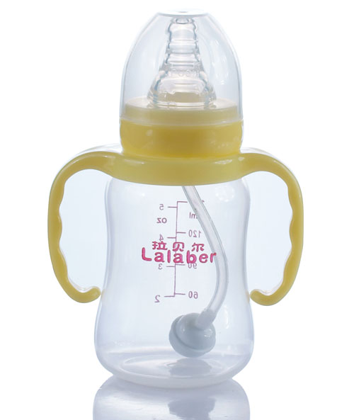 拉貝爾5安士標(biāo)準(zhǔn)口徑自動吸管PP奶瓶-黃色手柄