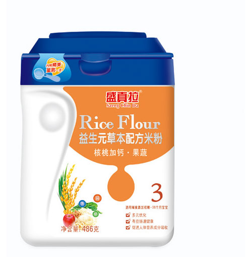 盛真拉益生元本草配方核桃加鈣果蔬米粉(罐)