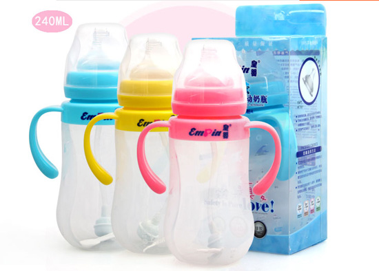 皇嬰高級(jí)寬口硅膠自動(dòng)奶瓶240ML