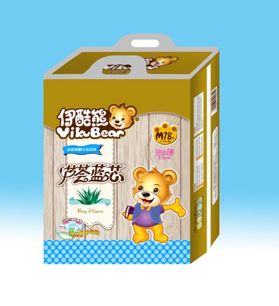 伊酷熊蘆薈藍(lán)芯紙尿褲M
