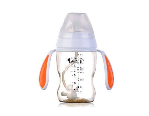 清素250ml寬口自動PPSU奶瓶配變流量奶嘴-玫紅色