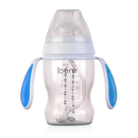 清素250ml寬口自動(dòng)PP奶瓶配變流量奶嘴-藍(lán)色