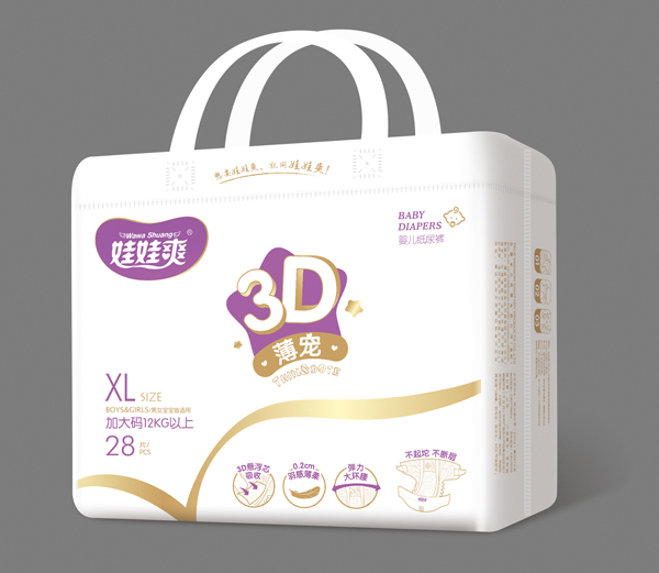 娃娃爽3D薄寵yinge紙尿褲中包XL28