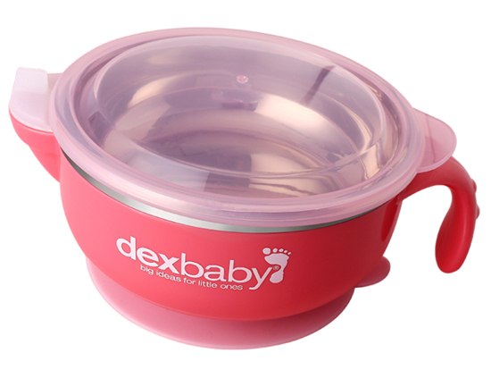 Dexbaby 不銹鋼保溫吸盤(pán)碗紅色