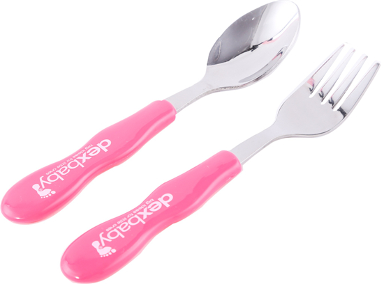 Dexbaby 不銹鋼叉勺組(中號(hào))紅色