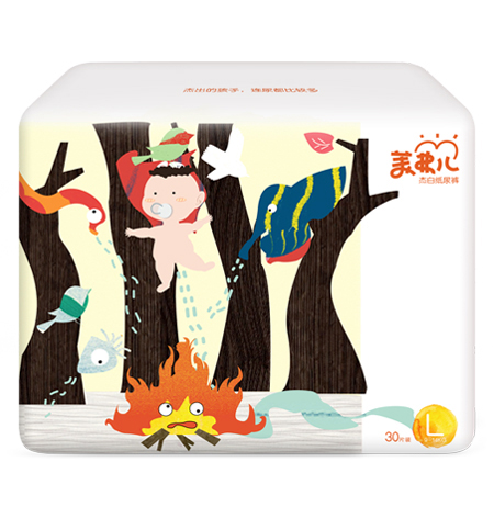 美弗兒杰白紙尿褲L碼30片-全芯體-超薄透氣